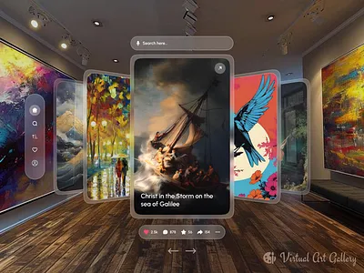 Virtual Art Gallery - Vision Pro App Design app design art art gallery design ui uidesign uiux virtual virtual exhibition virtual reality vision vision pro