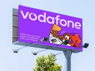 Vodafone: banner ad banner billboard brand branding design graphic design identity illustration logo poster vodafone