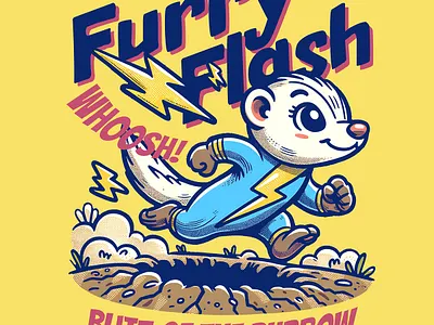 Blitz of the Burrow animal cartoon comic ferret funny kittl pop culture print on demand superhero t shirt t shirt design