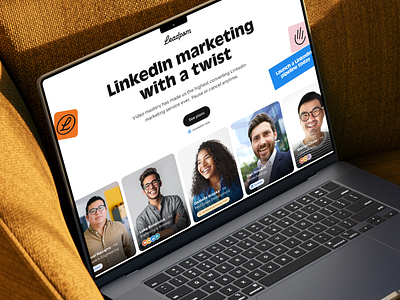 Linkedin marketing company website header branding header interface linkedin marketing ui visual identity web design website design website header