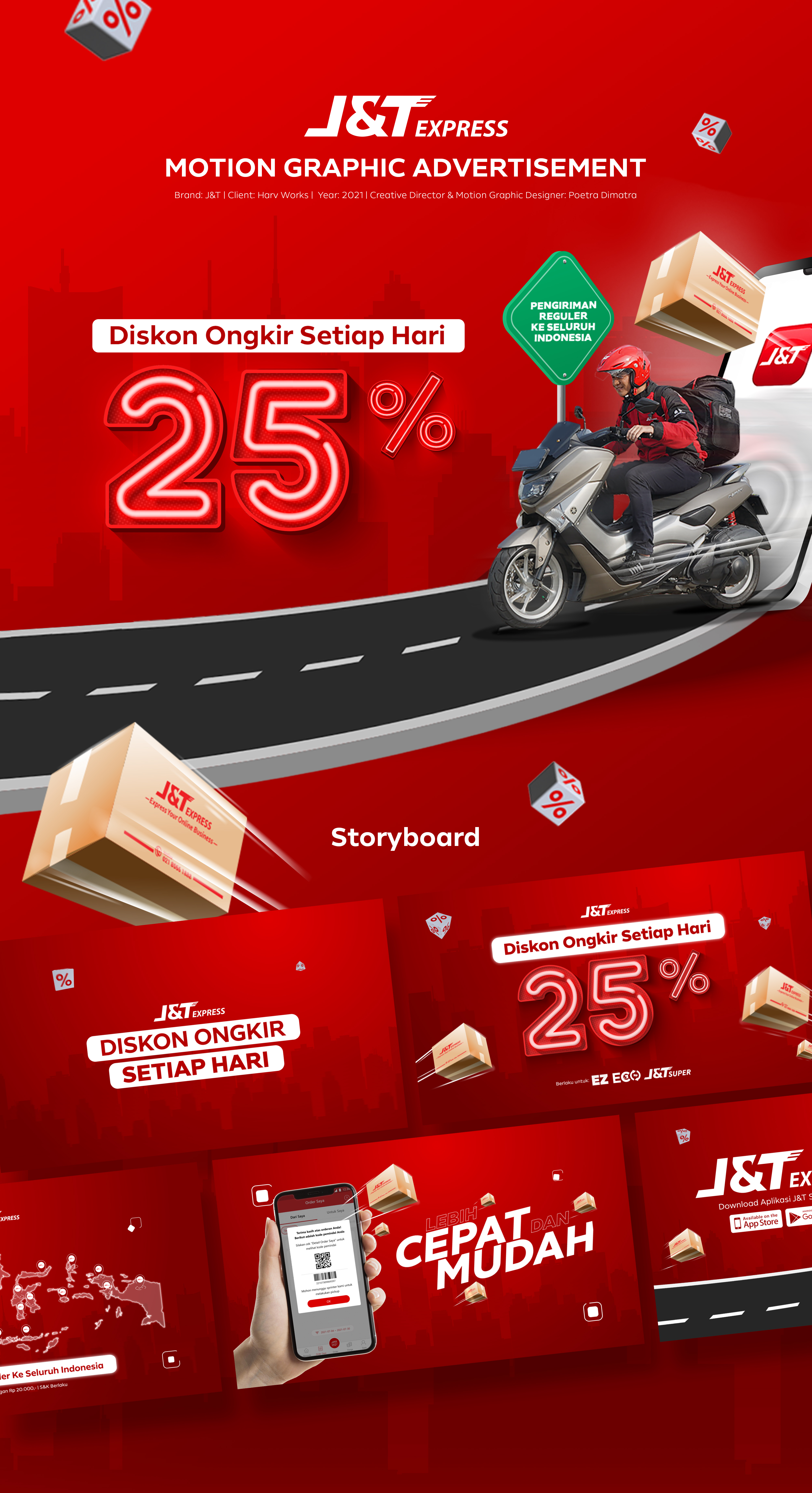 J&T Express Motion Graphic Advertisment animation box branding business delivery digital imaging graphic design logistic marketing motion graphics red sale