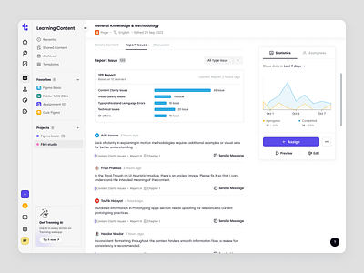 Trenning - Reporting Issues with Learning Content in a SaaS LMS course education education platform internal knowledge base knowledge base learning learning management system lms product design saas saas design staff training student team training training ui ux web app web design wiki