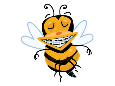 Bee bee black braces flossing packaging product yellow