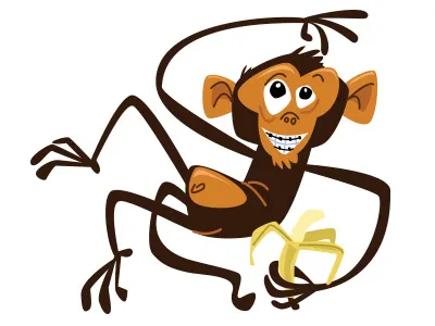 Monkey banana brown flossing monkey packaging product