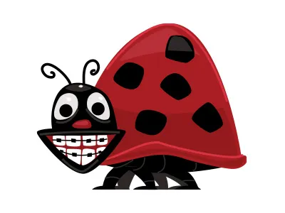 Ladybug black braces flossing ladybug product red