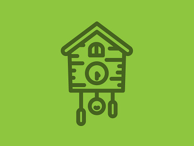 Cuckoo clock clock cuckoo green icon iconography illustrator vector