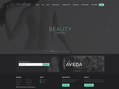 Spa Dark Splash Page commerce e retail ecommerce marketing online page retail shopping splash store website