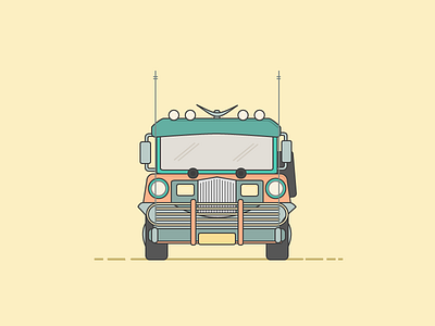 Philippines Jeepney illustration illustrator jeep jeepney manila philippines public transport travel