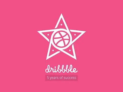 Dribbble - 5 years of SUCCESS 5th anniversary birthday celebrate dribbble rebound star success