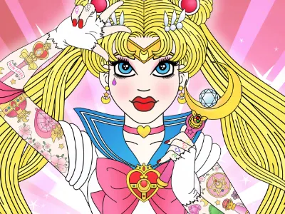 For Love And Justice anime bunny fanart girl gang pastel grunge punk rockabilly sailor moon serena tattoos usagi tsukino