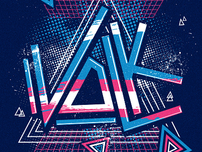 Volk 80s 8bit apparel band electronic galaxy retro rock shirt space triangle vintage