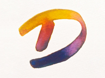 Watercolor D blending lettering typography watercolor