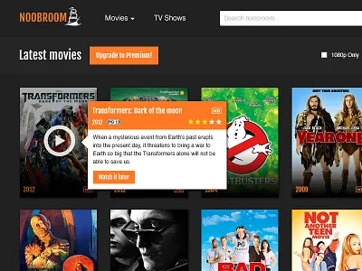 Noobroom - Visual 2 flat minimalist noobroom streaming site video site videos