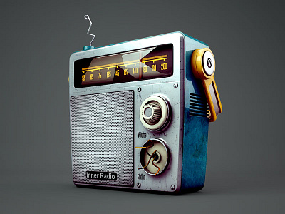 Inner Radio 3d c4d illustration music radio