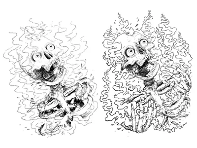 Hungry Ghost US Release! cd cover drawing illustration rough sketch skull wip