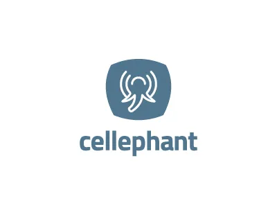 Cellephant Logo animal broadcast digital elephant logo signal titillium waves wireless