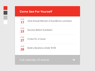 Events Widget app calendar color ui web widget