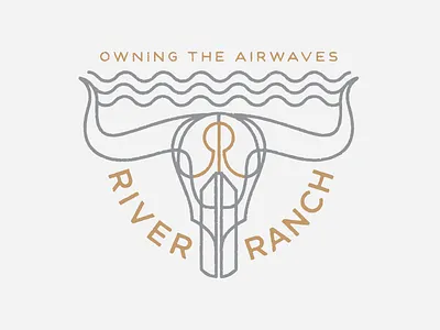 River Ranch Studio illustration music ox ranch river studio waves