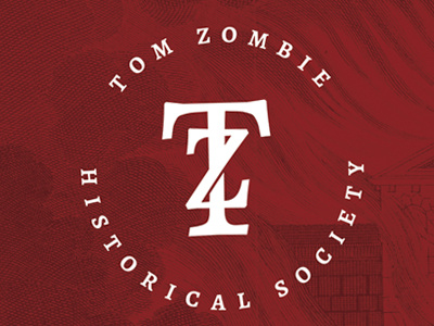 Tom Zombie Monogram historical society logo monogram rtraction zombie