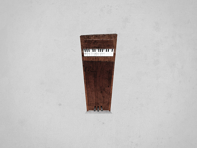 Lonely Piano grunge illustration instrument piano small wacky