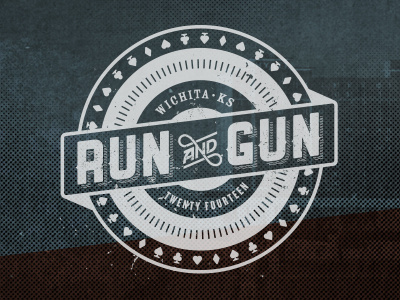 Run & Gun badge event gun logo mark poker run shoot type