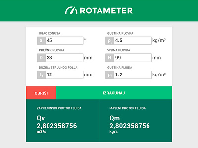 Rotameter App - Freebie app design flat form freebie simple ui ux web webapp