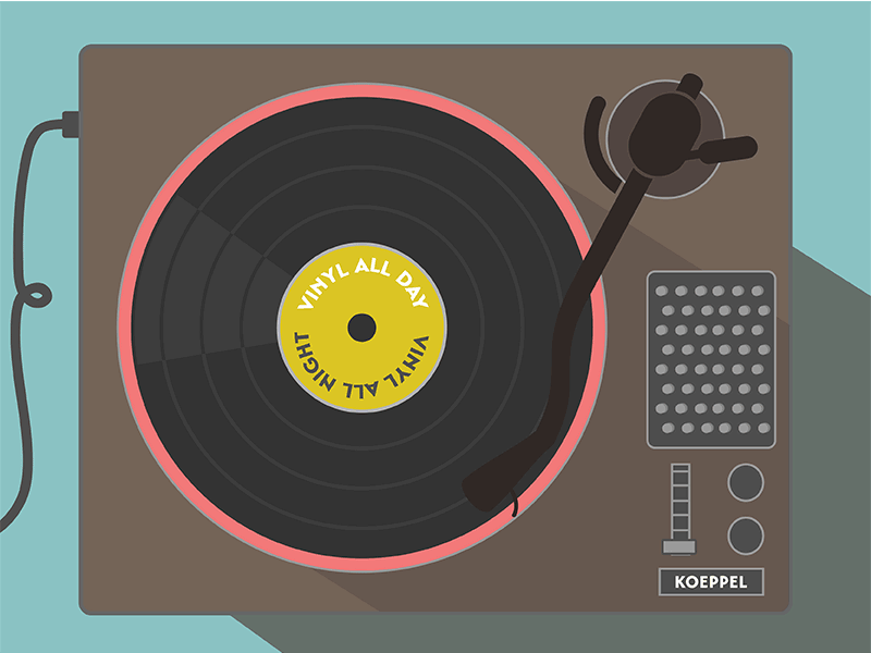 Vinyl All Night illustration music turntable vinyl