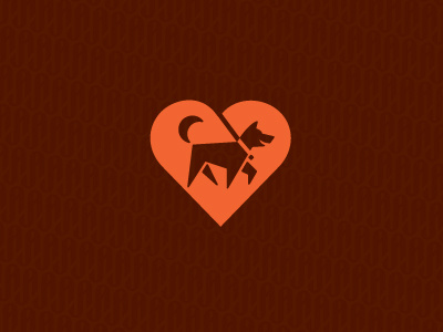 DogWalking service care dog heart icon logo pet walking