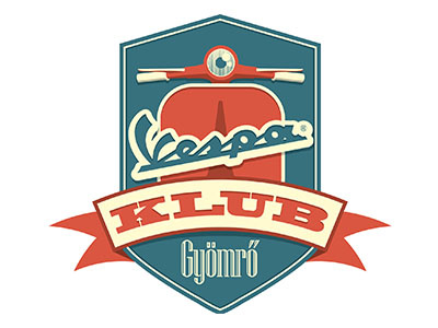 Vespa Klub Gyömrő branding logo vespa vintage