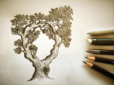 Tree drawing nature tree