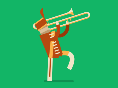 Marching Band Trombone animated band cycle gif marching walk