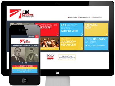 100 Leaders National History Day flat design teens web design