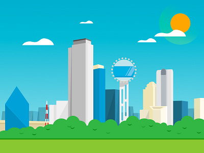 Sunny Dallas Texas bright dallas flat geometric home lines minimal shapes skyline slater style sunny texas