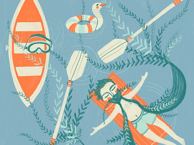 Beard beard boat illustration swimming