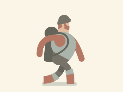 Backpacking animation illustration outdoors