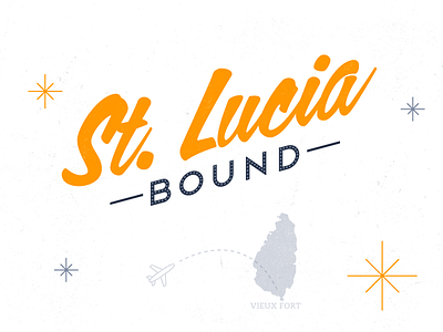 I’m Outta Here! international island map mid century plane retro script st. lucia texture travel