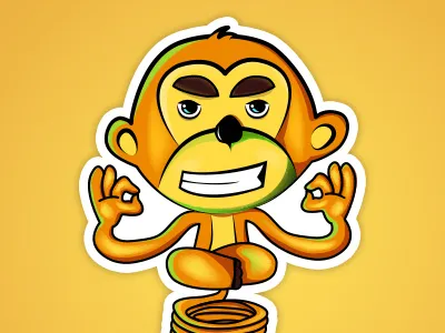 Munki app cartoon character cute design idea monkey munki stickers vector
