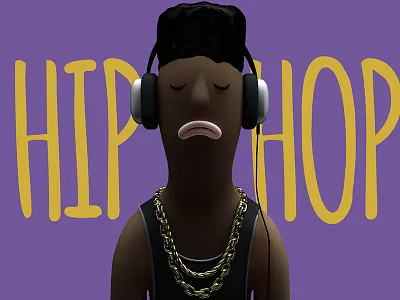 Dribbble Hop 3d c4d cgi character design illustration typography