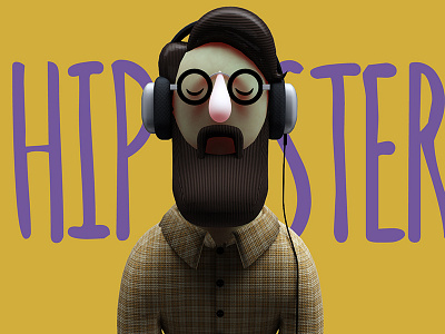 Dribbble Hip 3d c4d cgi character design illustration typography