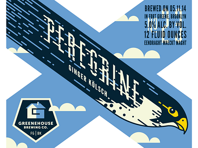 Peregrine beer falcon illustration label packaging typography