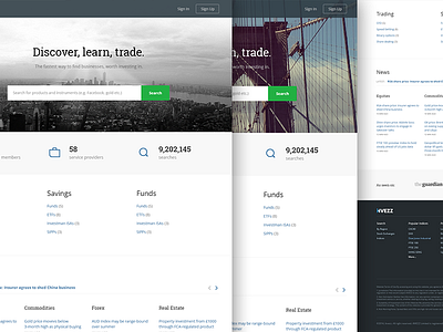 Invezz homepage invezz layout marin sotirov search stocks trading wip