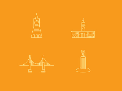 SF Line Icons bridge building city francisco icon line san sf simple tower vector