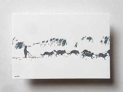 Sled Dogs canadiana everlovin greetings from canada letterpress