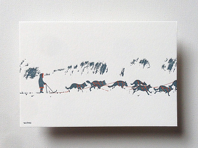 Sled Dogs canadiana everlovin greetings from canada letterpress