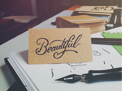 For the girl fountain hand ink lettering ligatures pen script typography