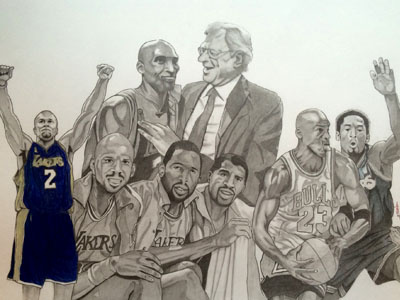 Lakers collage graphite lakers sports