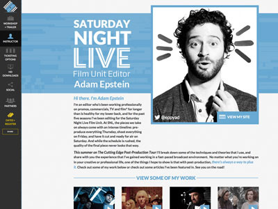 The Cutting Edge Post-Production Tour with Adam Epstein art direction black blue brand creative direction digital editing film logo saturday night live snl