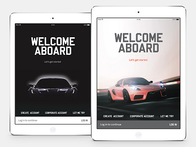 Welcome Aboard car console dashboard ios ipad ui