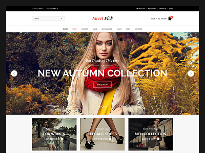 Sweet Pick | Modern E-Commerce Shop Template clothes creative e commerce fashion minimal modern multipurpose psd red shop store template