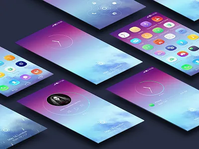 Theme Design android clock lock music player screen theme ui